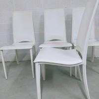 Sedie in vero cuoio bianco n. 4