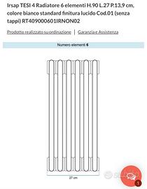 Radiatori Irsap TESI 4 colonne bianco standard