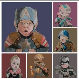 dipinti a mano Super Eroi Baby 