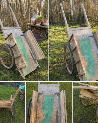 Carretto agricolo in legno d'epoca originale