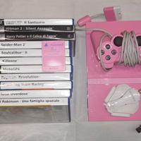 ps2 pink con 9 giochi 