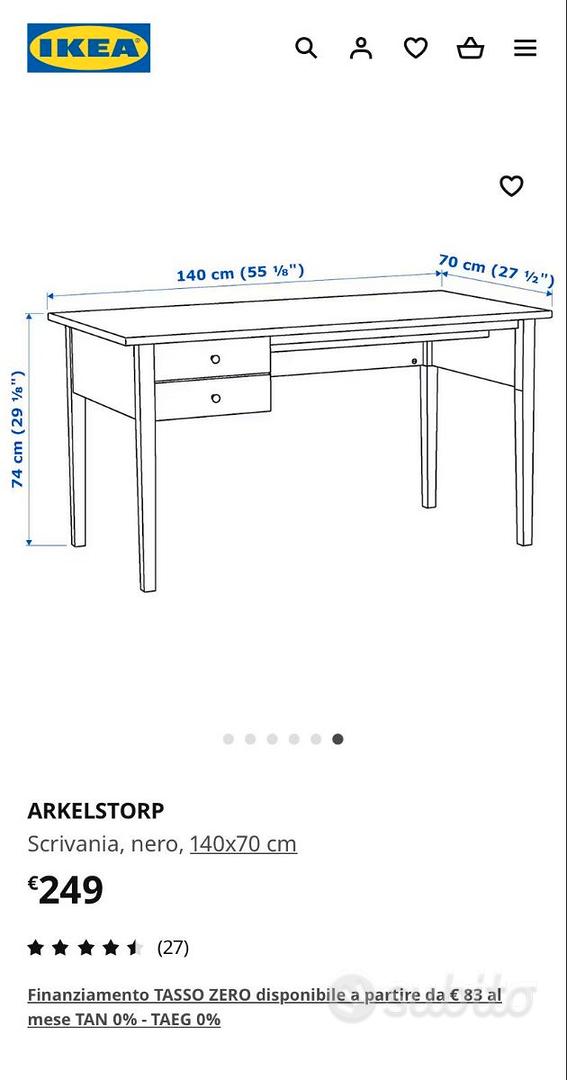 ARKELSTORP Scrivania, nero, 140x70 cm - IKEA Italia