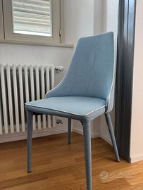 4 SEDIE WESTWING AZZURRE CON PROFILO BIANCO