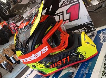 casco da cross e mascherina alpinestars taglia L 
