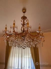 💎 Lampadari vintage in ottone e cristallo 60/70’