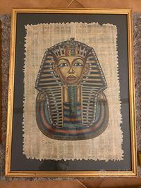 Papiro dipinto a mano di Tutankhamon con cert