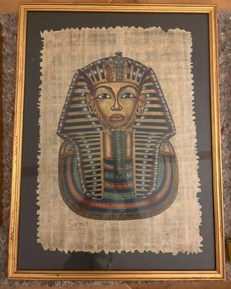 Papiro dipinto a mano di Tutankhamon con cert