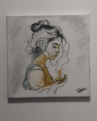Quadro Originale "Luce nel Buio" - Acrilico e Mati