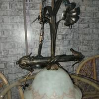 Lampadario ferro battuto 