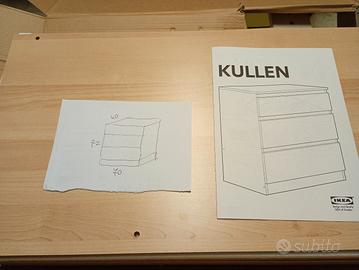 cassettiera kullen ikea 3 cassetti 