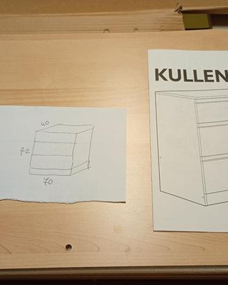 cassettiera kullen ikea 3 cassetti 