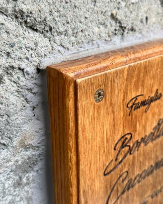 Numero civico in legno personalizzabile, placca