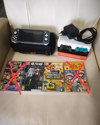 Nintendo switch+caricatore+giochi 