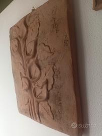 quadro artigianale terracotta fiori calle