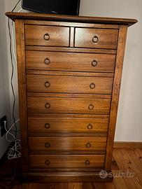 Cassettiera in legno massello arte povera Bassano 