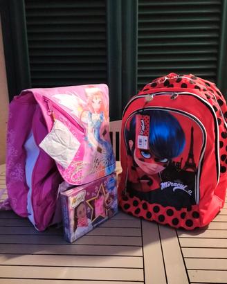 zaino scuola Miraculous Winx nuovo