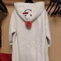 Felpa in pile con cappuccio “pupazzo di neve” – Mo