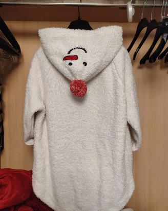 Felpa in pile con cappuccio “pupazzo di neve” – Mo