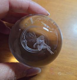 Sfera cristallo con Fata Luna 3d. Nuova!