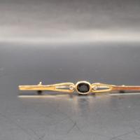 SPILLA IN ORO CON ZAFFIRO E BRILLANTI