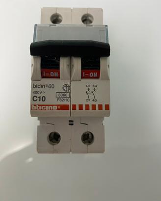 Interruttore magnetotermico btdin 60 C10 b Ticino