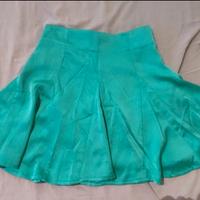Gonna in poliestere verde acqua 