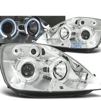 FARI PER FORD FIESTA MK6 02-05 OCCHI ANGEL CROMATI