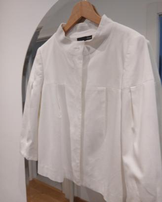 giacca bianca in piquet