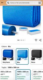 Telo termico copri piscina 10mx5m nuovo