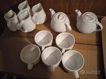 set tazze teiere e lattiere in ceramica 11 pezzi