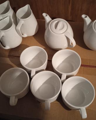 set tazze teiere e lattiere in ceramica 11 pezzi