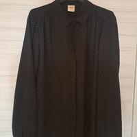 Camicia nera a pois bianchi, nuova