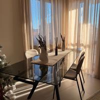 Tavolo allungabile in vetro e metallo marca STONES