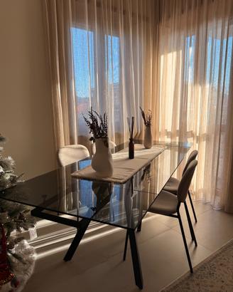 Tavolo allungabile in vetro e metallo marca STONES