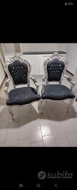 Poltrone  stile barocco nera /argento 