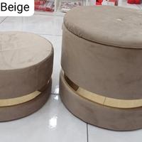 set 2 pouf contenitore con vassoio