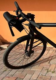 Borsa pelle nera per manubrio bici con KLICKFIX