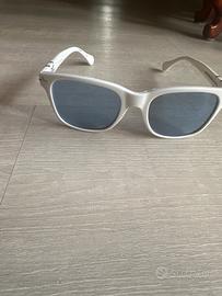 Accessori occhiali da sole bianchi lente azzurra