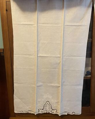 Tenda cotone finissimo ricamo a mano nuova