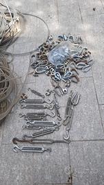 cavi in acciao e bulloneria di fissaggio varia