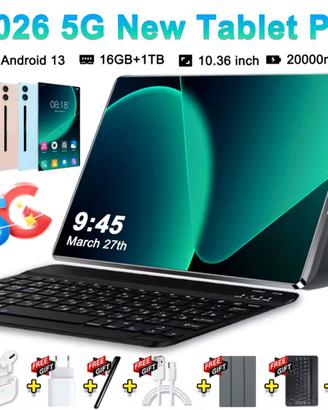 Tablet 5G - 10.36 Pollici HD 4K Dual SIM WiFi GPS