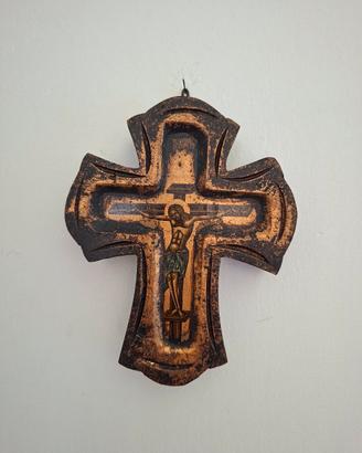 Crocifisso Icona Bizantina dipinta a mano su legno
