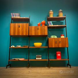 LIBRERIA DESIGN SCANDINAVO MIDCENTURY TEAK SCAFFAL