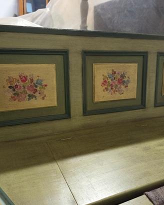 Tavolo, giropanca e sedie artigianali in stile