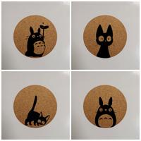 4 sottobicchieri sughero Totoro e Jiji 