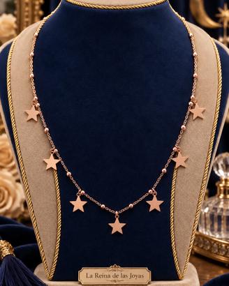 Collana pallinata argento 925 bagno oro 18kt stell