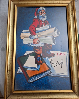 Quadro Babbo Natale Firmato Dall'Autore.