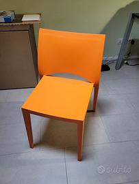 8 sedie Bontempi in polipropilene arancioni