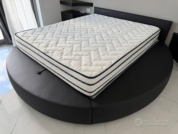 Letto matrimoniale contenitore rotondo + materasso