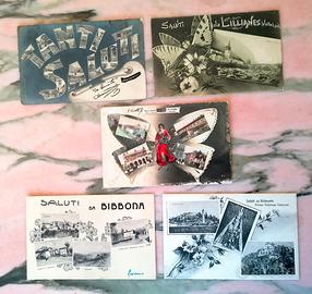 SERIE 5 CARTOLINE D'EPOCA "SALUTI DA..." 1905-1940